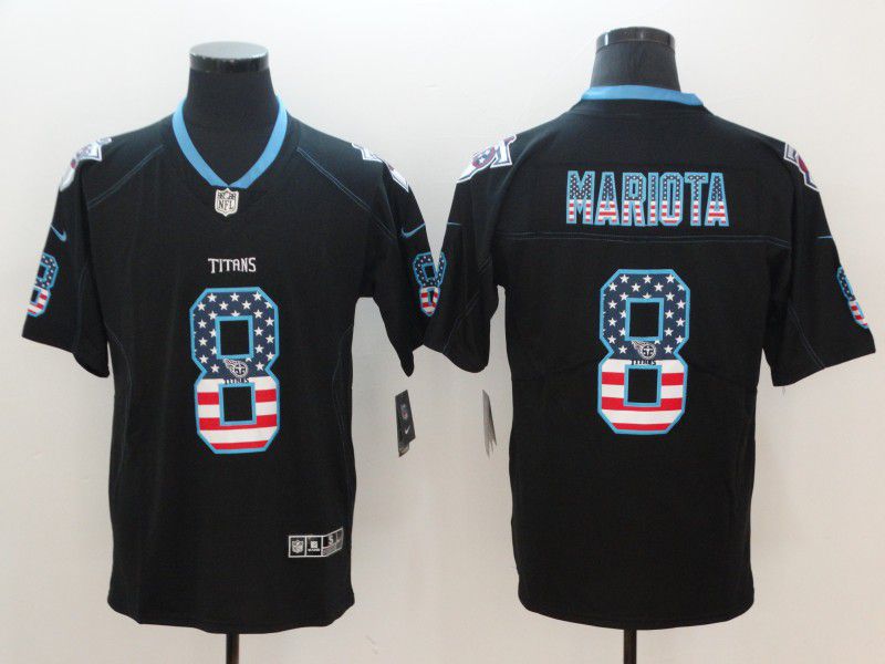 Men Tennessee Titans #8 Mariota Nike USA Flag Fashion Black Color Rush Limited NFL Jerseys->minnesota vikings->NFL Jersey